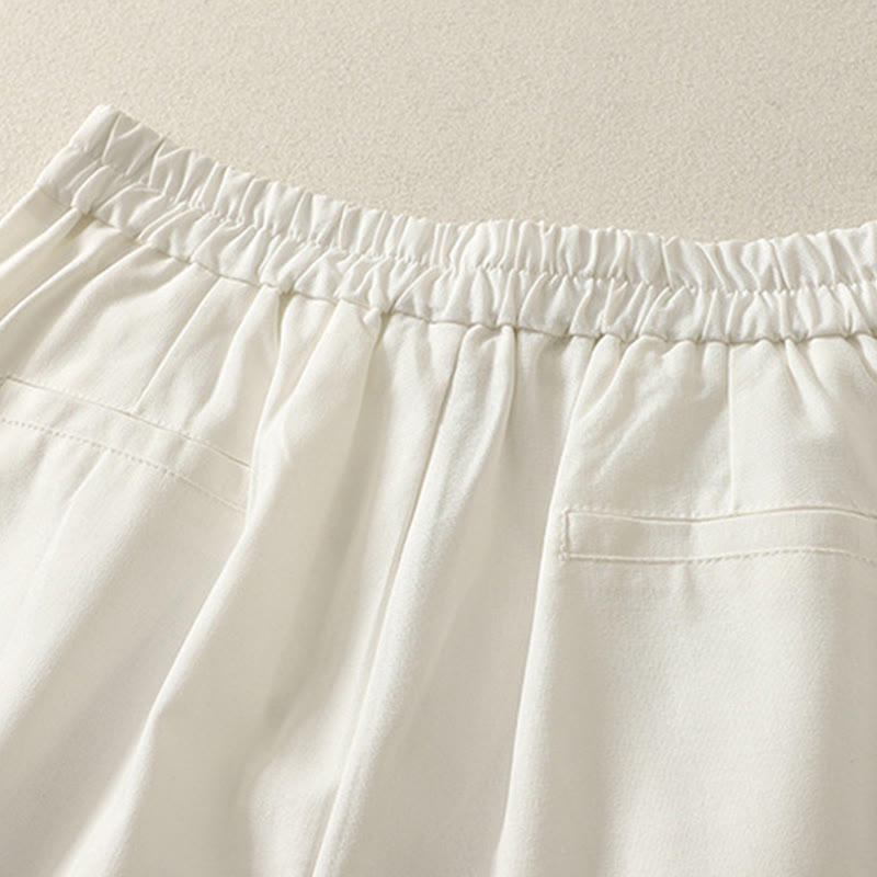 Pantalon large en coton avec poches, taille élastique brodée, motif Buddha Stones et fermeture éclair, pour femme. - image 6