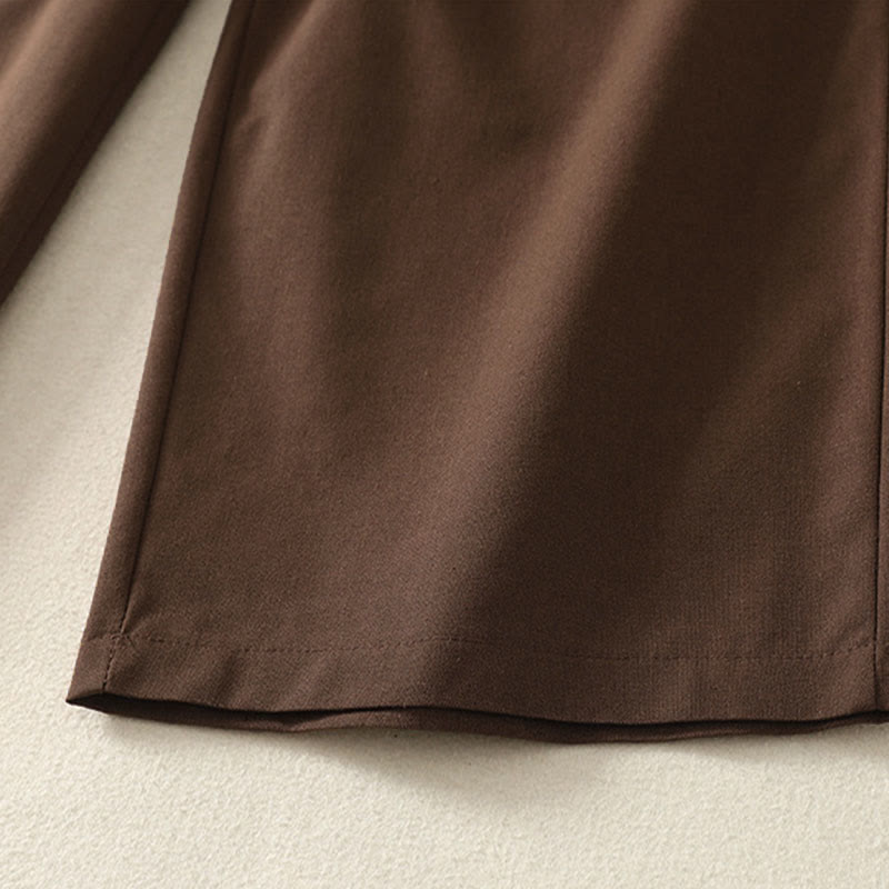 Pantalon large en coton avec poches, taille élastique brodée, motif Buddha Stones et fermeture éclair, pour femme. - image 26