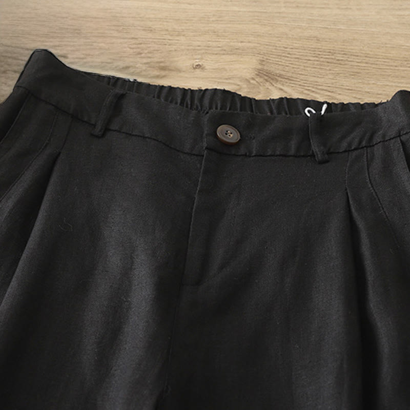 Pantalon large en coton avec poches, couleur unie, fermeture éclair, idéal pour l'automne et parfait pour les déplacements des femmes (Buddha Stones). - image 18