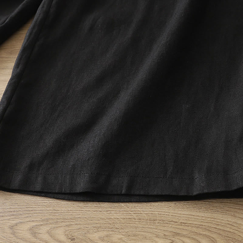 Pantalon large en coton avec poches, couleur unie, fermeture éclair, idéal pour l'automne et parfait pour les déplacements des femmes (Buddha Stones). - image 20