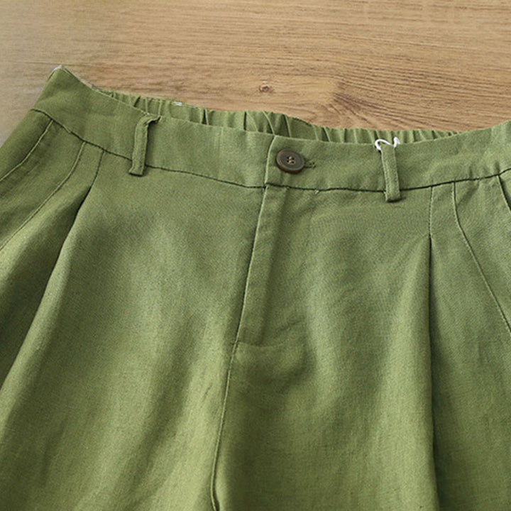 Pantalon large en coton avec poches, couleur unie, fermeture éclair, idéal pour l'automne et parfait pour les déplacements des femmes (Buddha Stones). - image 23