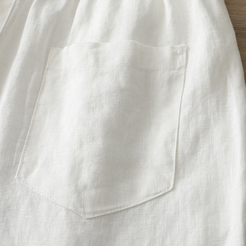 Pantalon large en coton avec poches, couleur unie, fermeture éclair, idéal pour l'automne et parfait pour les déplacements des femmes (Buddha Stones). - image 14