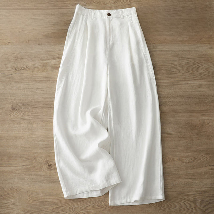 Pantalon large en coton avec poches, couleur unie, fermeture éclair, idéal pour l'automne et parfait pour les déplacements des femmes (Buddha Stones). - image 6