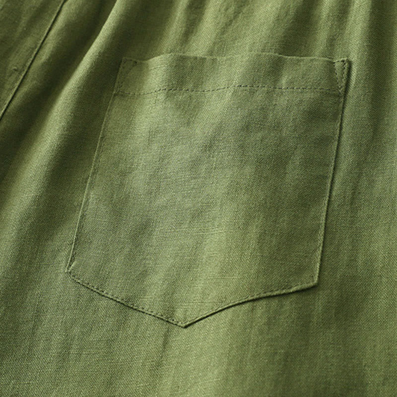 Pantalon large en coton avec poches, couleur unie, fermeture éclair, idéal pour l'automne et parfait pour les déplacements des femmes (Buddha Stones). - image 24