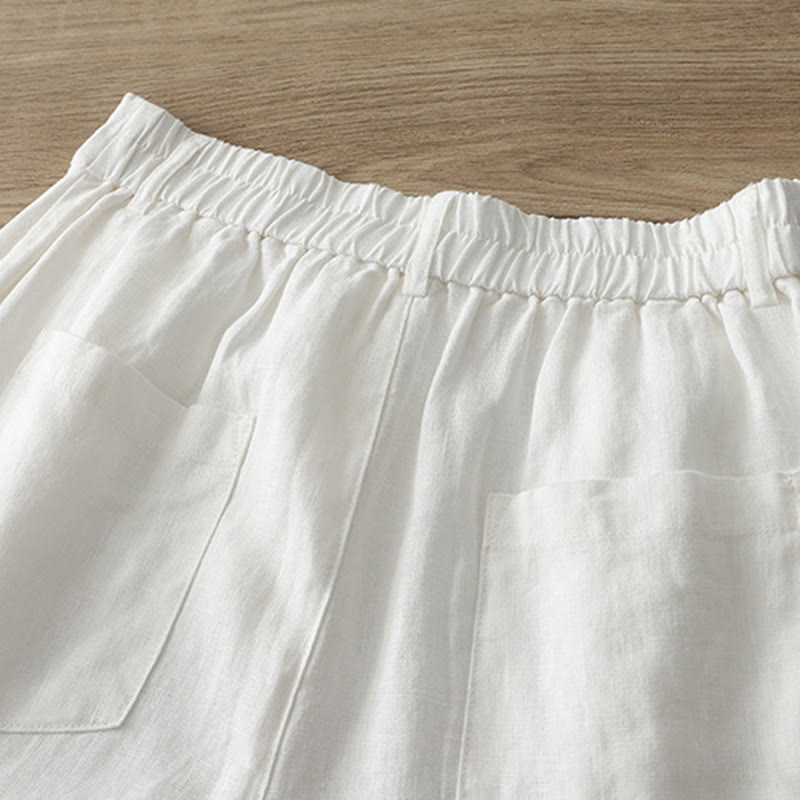 Pantalon large en coton avec poches, couleur unie, fermeture éclair, idéal pour l'automne et parfait pour les déplacements des femmes (Buddha Stones). - image 9