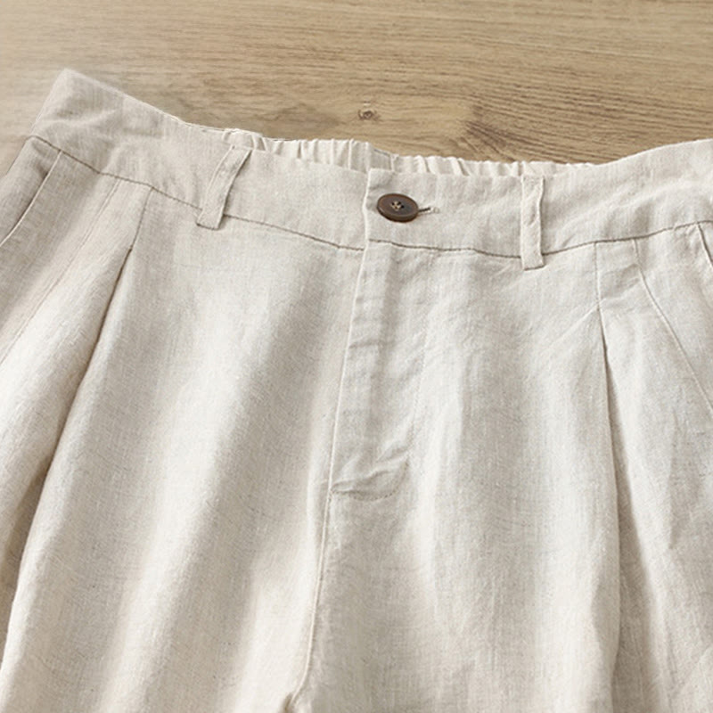 Pantalon large en coton avec poches, couleur unie, fermeture éclair, idéal pour l'automne et parfait pour les déplacements des femmes (Buddha Stones). - image 36