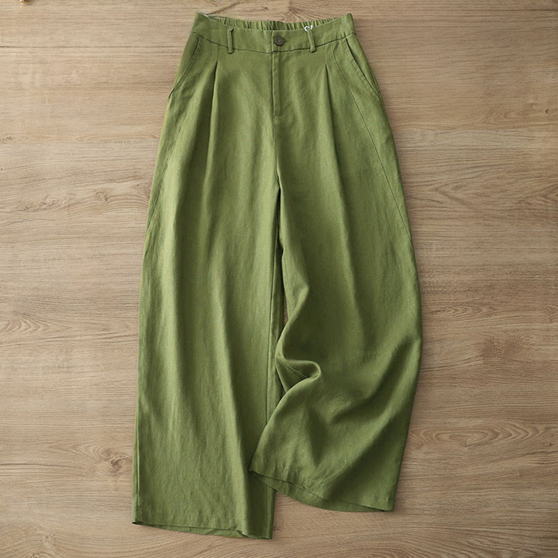 Pantalon large en coton avec poches, couleur unie, fermeture éclair, idéal pour l'automne et parfait pour les déplacements des femmes (Buddha Stones). - image 22