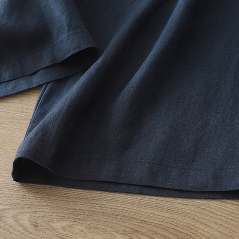 Pantalon large en coton avec poches, couleur unie, fermeture éclair, idéal pour l'automne et parfait pour les déplacements des femmes (Buddha Stones). - image 3