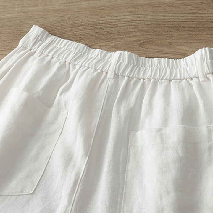 Pantalon large en coton avec poches, couleur unie, fermeture éclair, idéal pour l'automne et parfait pour les déplacements des femmes (Buddha Stones). - image 9