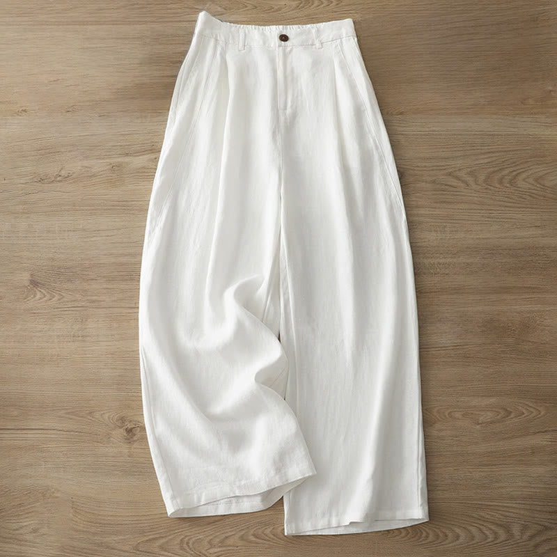 Pantalon large en coton avec poches, couleur unie, fermeture éclair, idéal pour l'automne et parfait pour les déplacements des femmes (Buddha Stones). - image 6