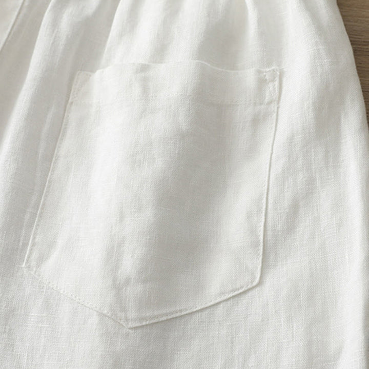 Pantalon large en coton avec poches, couleur unie, fermeture éclair, idéal pour l'automne et parfait pour les déplacements des femmes (Buddha Stones). - image 14