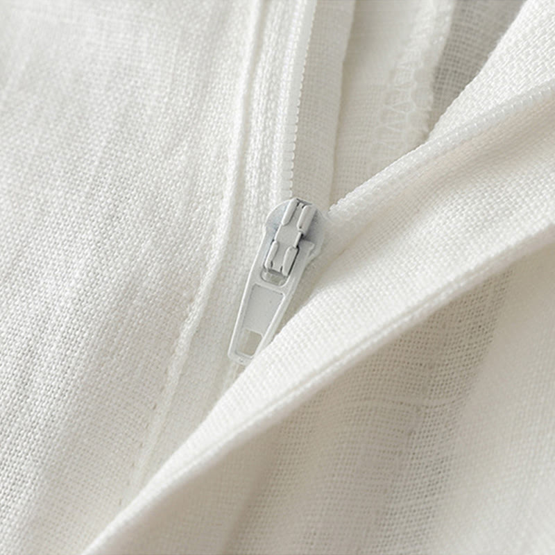 Pantalon large en coton avec poches, couleur unie, fermeture éclair, idéal pour l'automne et parfait pour les déplacements des femmes (Buddha Stones). - image 12