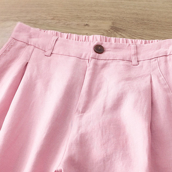 Pantalon large en coton avec poches, couleur unie, fermeture éclair, idéal pour l'automne et parfait pour les déplacements des femmes (Buddha Stones). - image 28