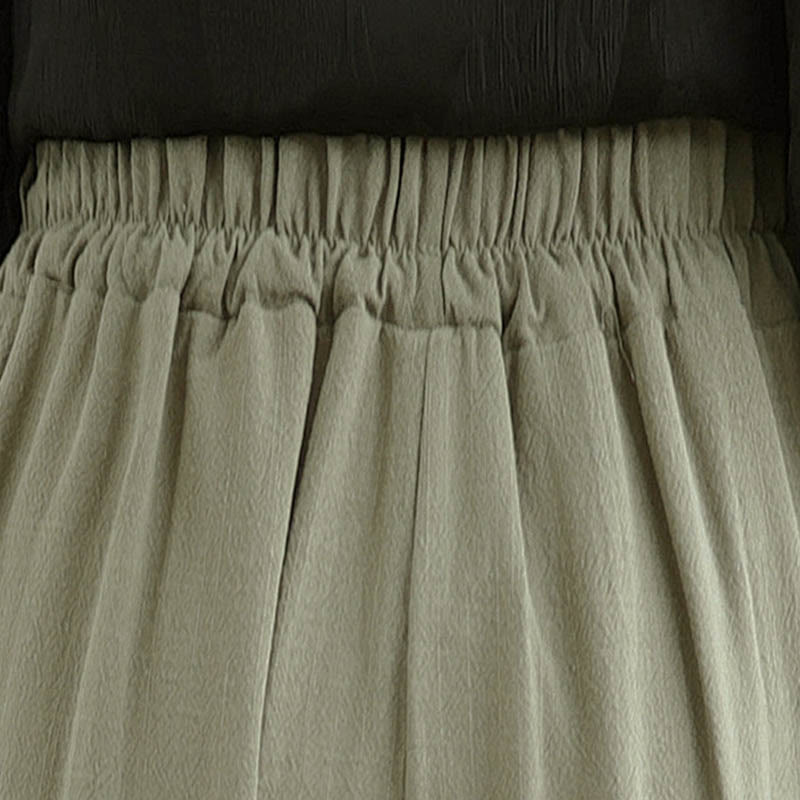 Pantalon large en coton et lin uni pour femme, avec cordon de serrage et poches, longueur cheville , de la Buddha Stones - image 6