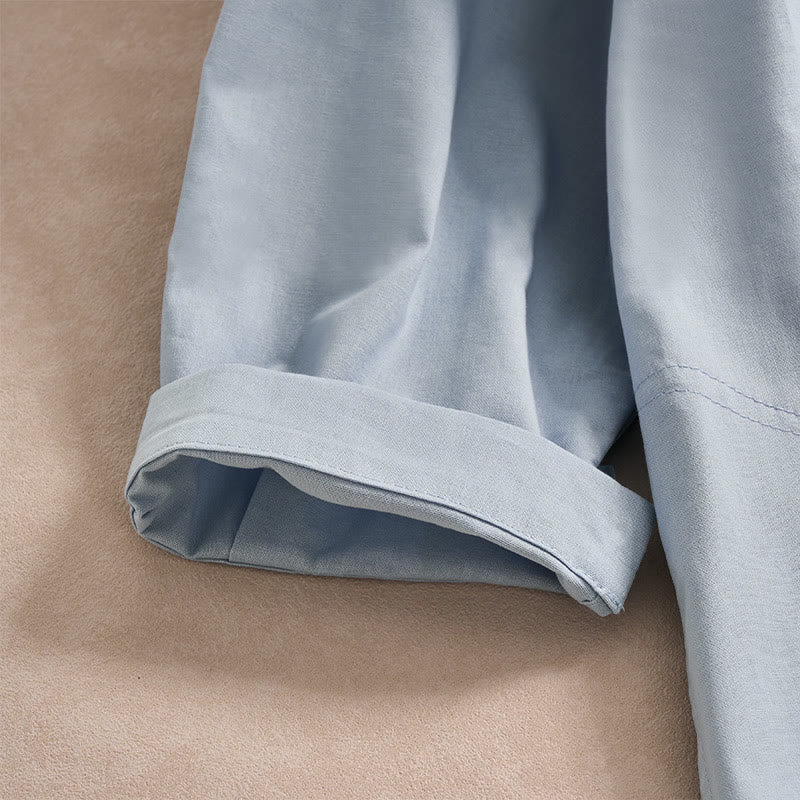 Robe midi femme en coton, manches trois-quarts, poches, couleur unie, motif Buddha Stones, automne - image 3