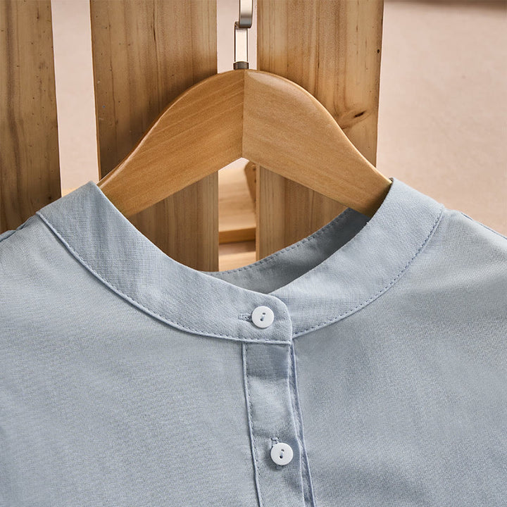 Robe midi femme en coton, manches trois-quarts, poches, couleur unie, motif Buddha Stones, automne - image 2