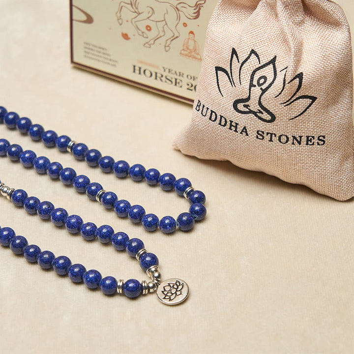 Mala de 108 Buddha Stones , symbole de lotus, amulette positive - image 5