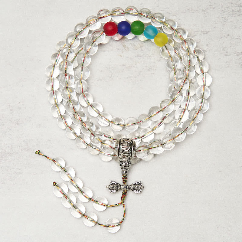 Mala de Buddha Stones Vajra, amulette Liuli, 108 perles, pouvoir spirituel et force - Liuli - image 0