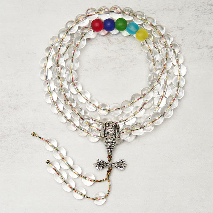 Mala de Buddha Stones Vajra, amulette Liuli, 108 perles, pouvoir spirituel et force - Liuli - image 0