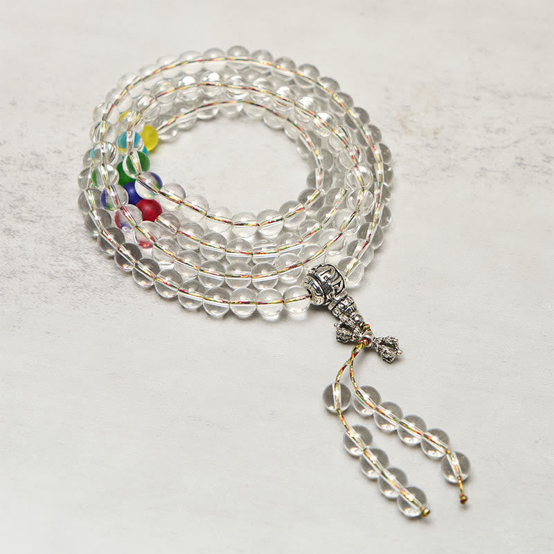 Mala de Buddha Stones Vajra, amulette Liuli, 108 perles, pouvoir spirituel et force - image 1