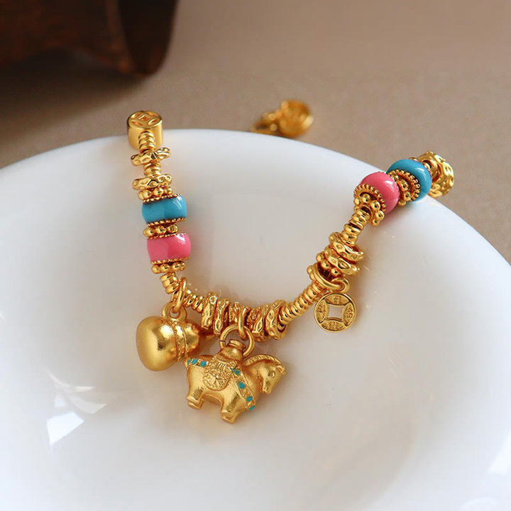 Buddha Stones Année du Cheval Pièce de cuivre en calebasse Bracelet en cuivre - image 4