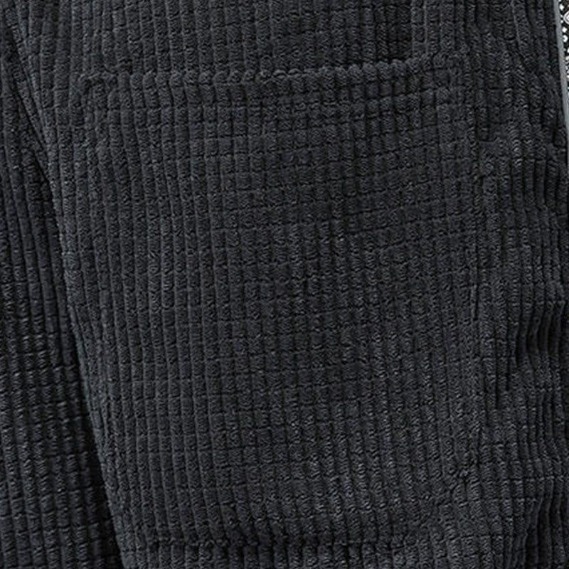 Pantalon homme en velours côtelé, coupe droite, longueur cheville, avec poches, motif cachemire et cordon de serrage latéral, orné de Buddha Stones. - image 11