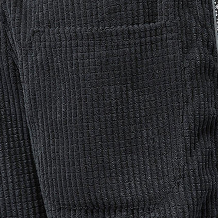 Pantalon homme en velours côtelé, coupe droite, longueur cheville, avec poches, motif cachemire et cordon de serrage latéral, orné de Buddha Stones. - image 11