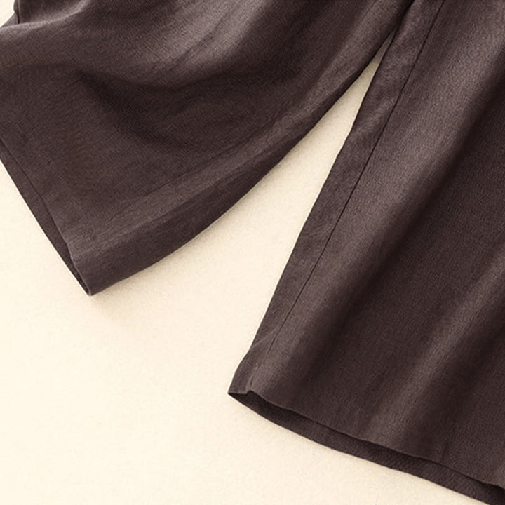 Pantalon en coton uni et simple pour femme, longueur 7-8, avec poches, Buddha Stones - image 4