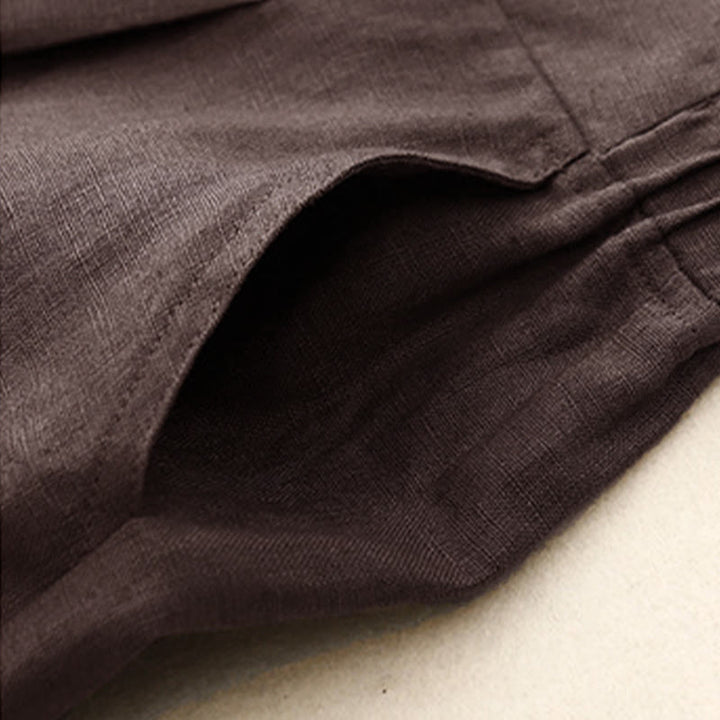 Pantalon en coton uni et simple pour femme, longueur 7-8, avec poches, Buddha Stones - image 2