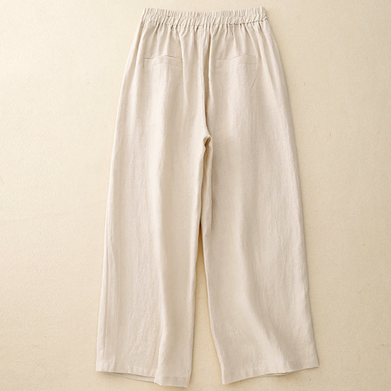 Pantalon en coton uni et simple pour femme, longueur 7-8, avec poches, Buddha Stones - image 12