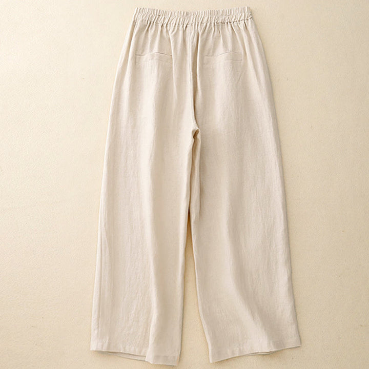 Pantalon en coton uni et simple pour femme, longueur 7-8, avec poches, Buddha Stones - image 12