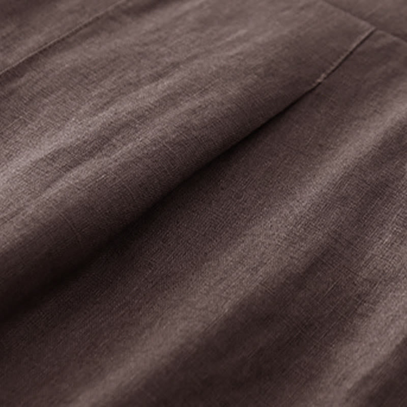 Pantalon en coton uni et simple pour femme, longueur 7-8, avec poches, Buddha Stones - image 3