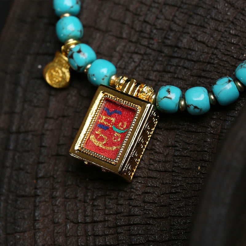 Bracelet de protection en turquoise Buddha Stones et caractère Fu - image 4