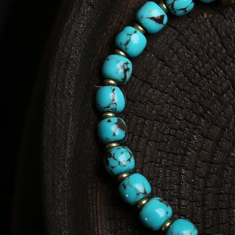 Boîte à amulettes Thangka Gau en Buddha Stones, bracelet de protection turquoise Fu - image 3