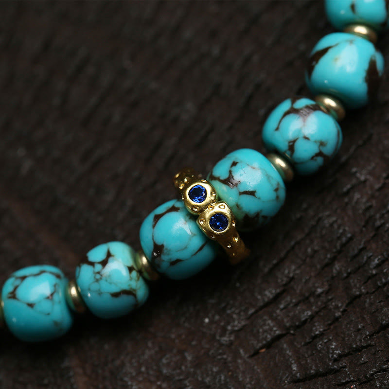 Bracelet de protection en turquoise Buddha Stones et caractère Fu - image 2