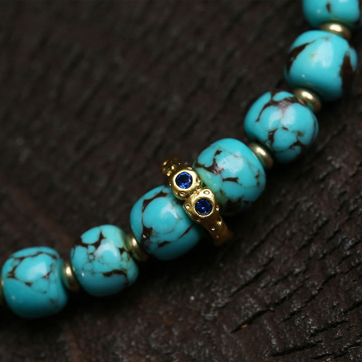 Bracelet de protection en turquoise Buddha Stones et caractère Fu - image 2