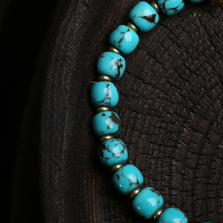 Bracelet de protection en turquoise Buddha Stones et caractère Fu - image 3