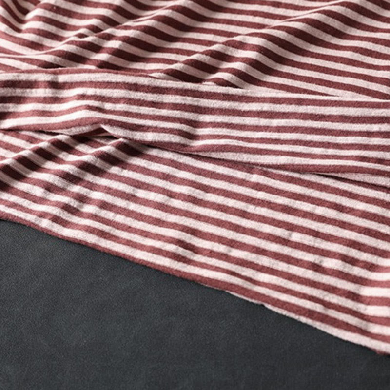 Sweat à capuche en coton à manches longues pour femme, motif rayé printanier Buddha Stones - image 12