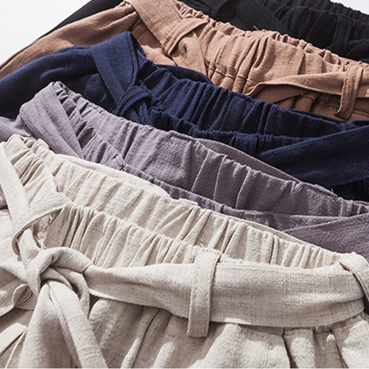 Pantalon harem homme en coton, couleur unie, design simple, avec poches, motif Buddha Stones Commute - image 12