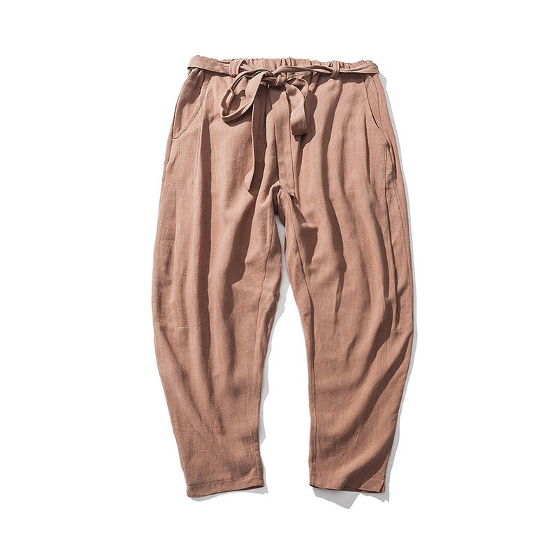 Pantalon harem homme en coton, couleur unie, design simple, avec poches, motif Buddha Stones Commute - image 2