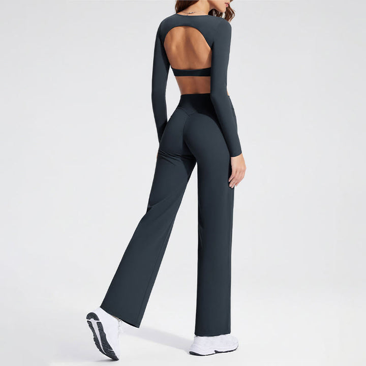 Soutien-gorge dos nu à manches longues Buddha Stones, débardeur de sport, fitness et yoga pour femme - image 2