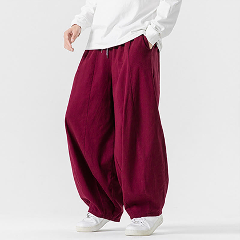 Pantalon en coton à jambes larges avec poches, motif Buddha Stones, idéal pour les trajets d'hiver. - image 35