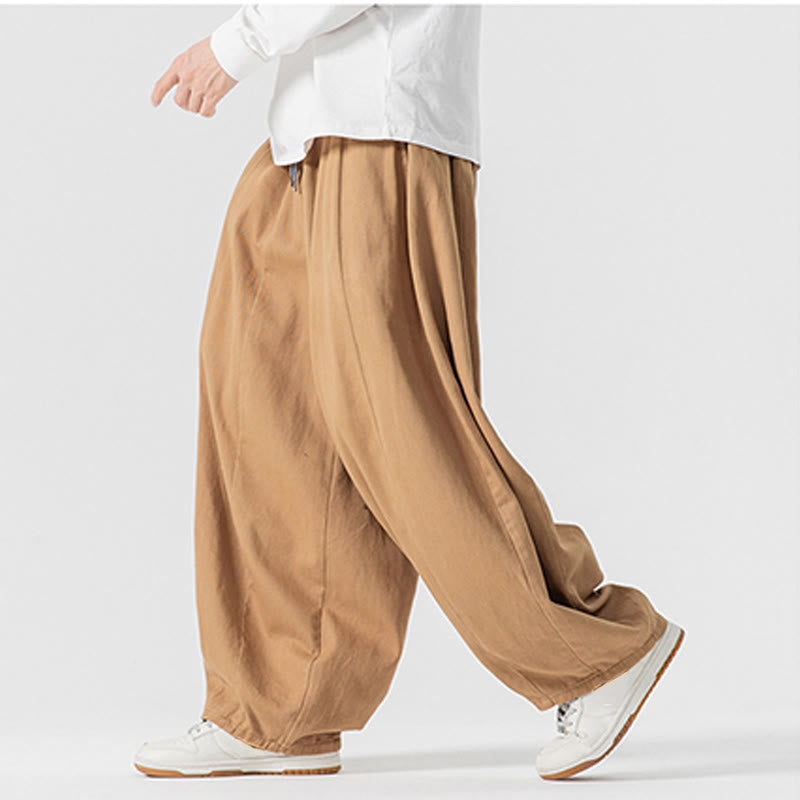 Pantalon en coton à jambes larges avec poches, motif Buddha Stones, idéal pour les trajets d'hiver. - image 14