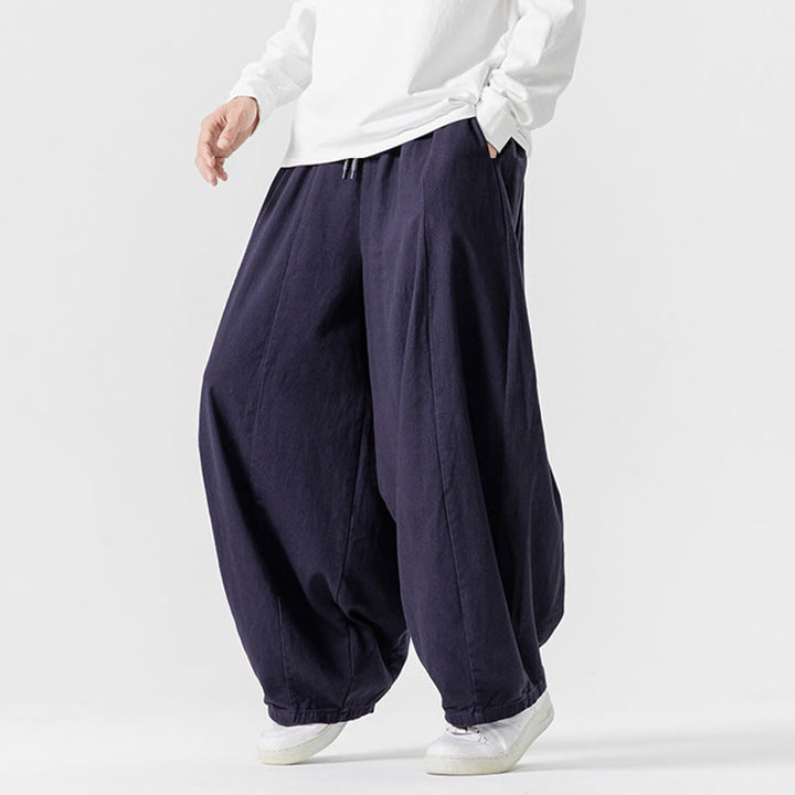Pantalon en coton à jambes larges avec poches, motif Buddha Stones, idéal pour les trajets d'hiver. - image 7