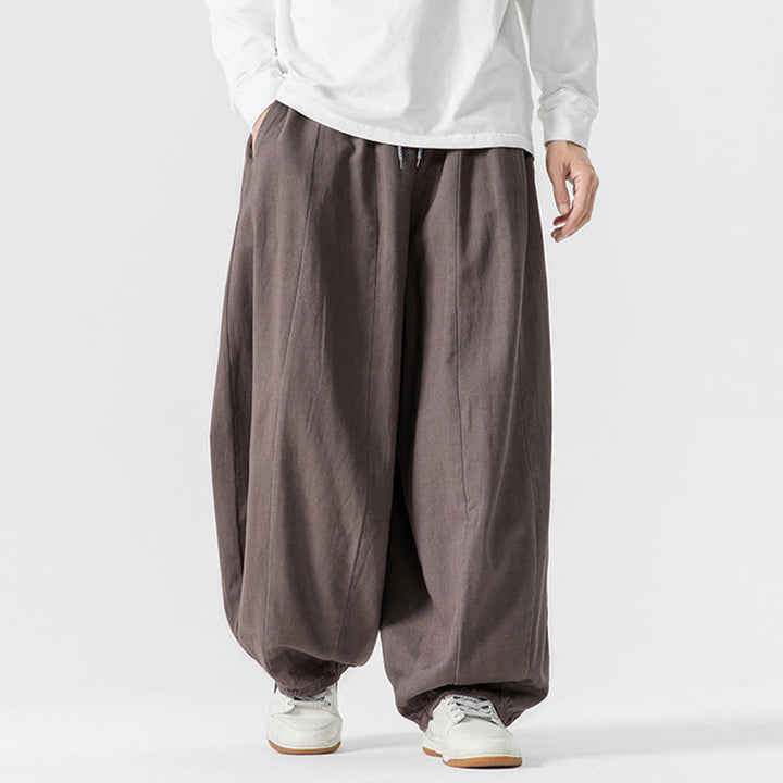Pantalon en coton à jambes larges avec poches, motif Buddha Stones, idéal pour les trajets d'hiver. - image 25