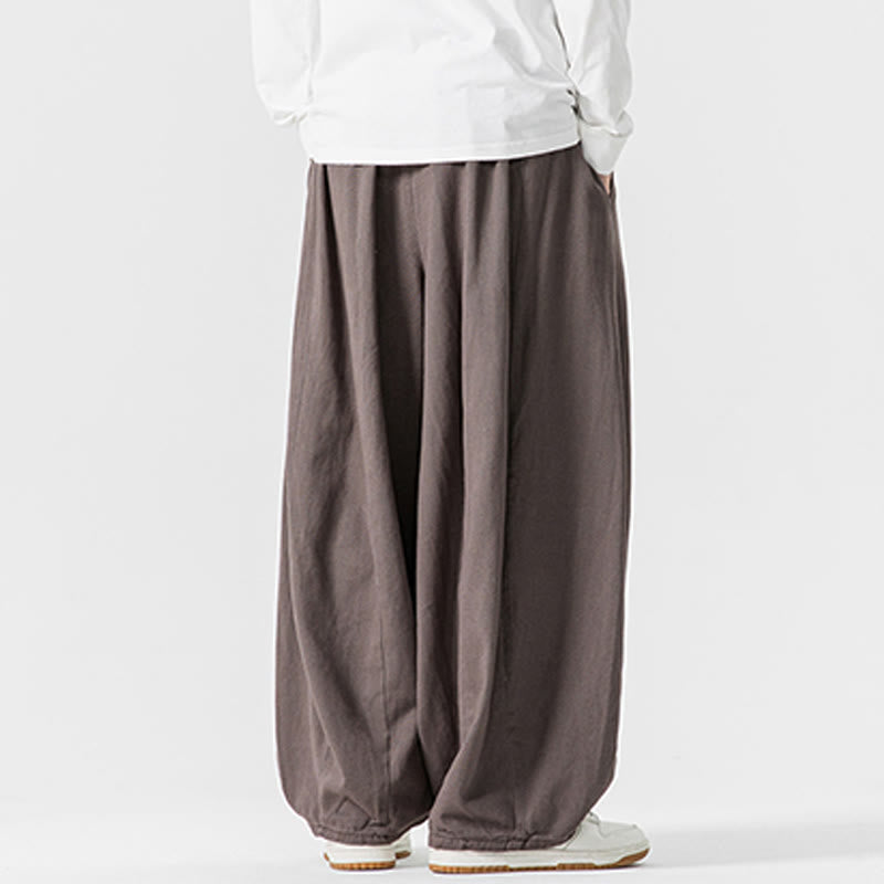Pantalon en coton à jambes larges avec poches, motif Buddha Stones, idéal pour les trajets d'hiver. - image 26