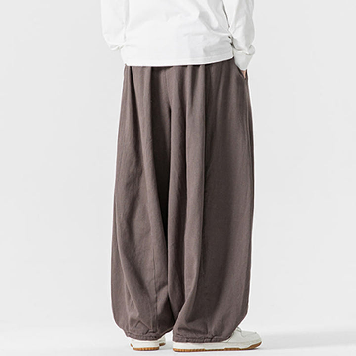Pantalon en coton à jambes larges avec poches, motif Buddha Stones, idéal pour les trajets d'hiver. - image 26