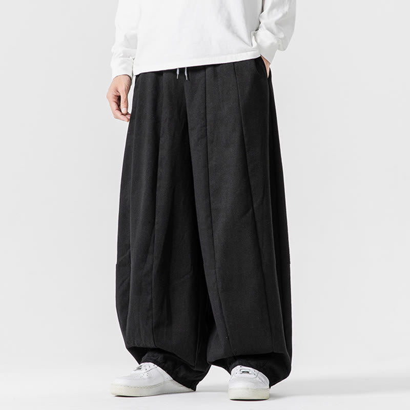 Pantalon en coton à jambes larges avec poches, motif Buddha Stones, idéal pour les trajets d'hiver. - image 39