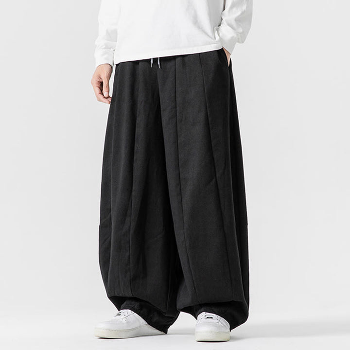 Pantalon en coton à jambes larges avec poches, motif Buddha Stones, idéal pour les trajets d'hiver. - image 39