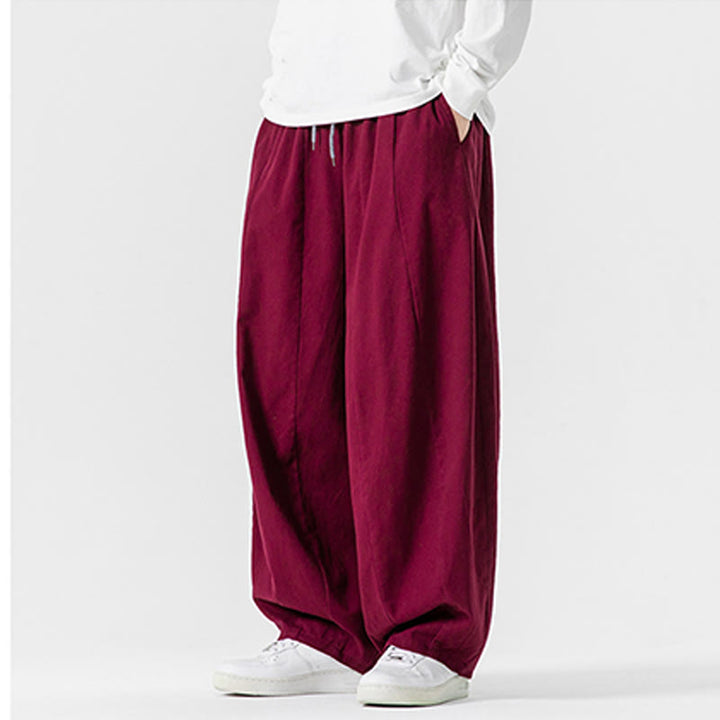 Pantalon en coton à jambes larges avec poches, motif Buddha Stones, idéal pour les trajets d'hiver. - image 33